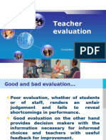 Evaluation and Testing Teacher Evaluation