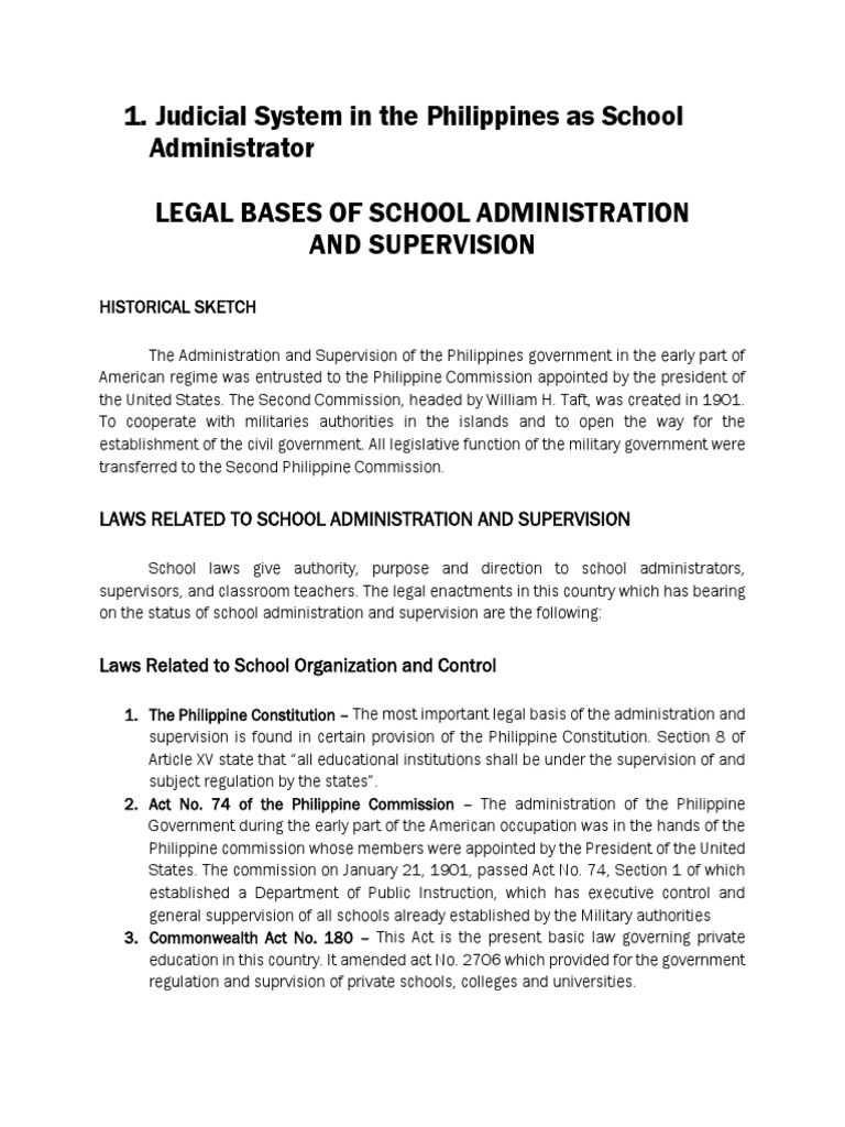 Judicial System in the Philippines as School Administrator Teachers
