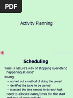 Activity Planning in SPM