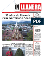 PERIÓDICO VISIÓN LLANERA - Edición Impresa, Homenaje Al Cumpleaños de Acacías