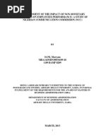 An Assessment of The Impact of Non-Monetary Incentives On Employees Performance A Study of Nigerian Communication Commission NCC