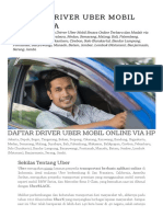 Daftar Driver Uber Mobil Indonesia - Panduan Mudah Pendaftaran Online PDF
