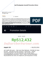 Bukti Bonus Penghasilan - Pendapatan Insentif Promotion Driver Uber - Daftar Uber Partner-Driver Online PDF