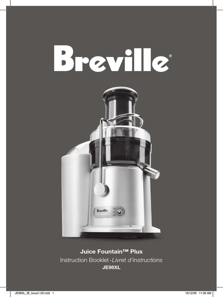 Breville JE98XL PDF Juice Diet & Nutrition