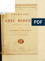 Grammaire Du Grec Moderne - T. 1 - Hubert Pernot PDF