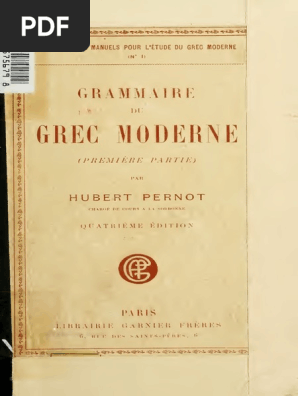 Grammaire Du Grec Moderne T 1 Hubert Pernot Pdf Accent Tonique Voix Humaine
