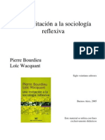 Una Invitacion A La Sociologia Reflexiva - Bourdieu y Wacqant