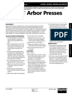 Dayton Arbor Presses Owners Manual