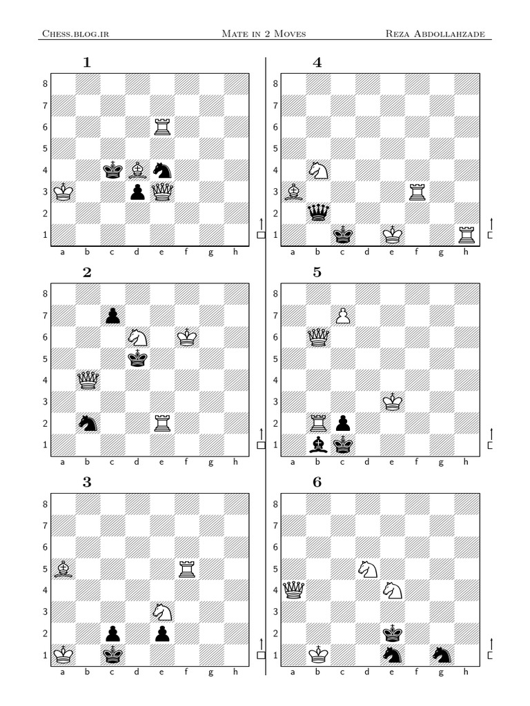 Chess Mate in 2 Moves Puzzle | PDF | Chess | Abstract Strategy Games