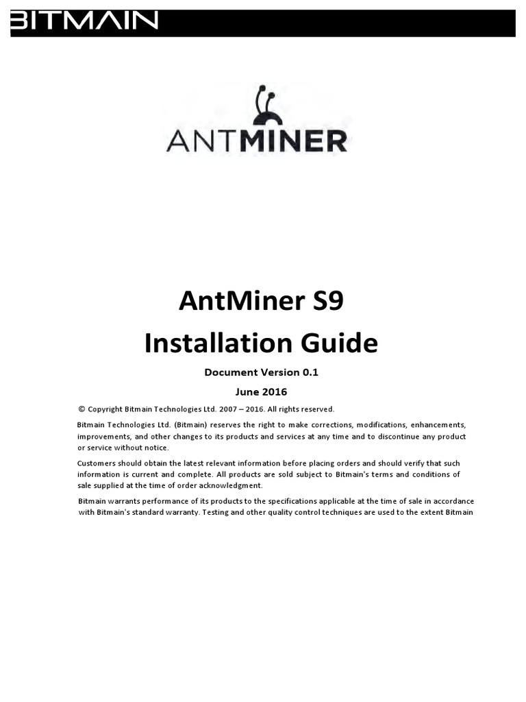AntMiner S9 Installation Guide | PDF | Power Supply | License