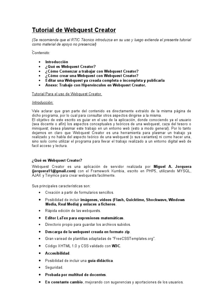 Guía para Usar Webquest Creator | PDF | Contraseña | Internet