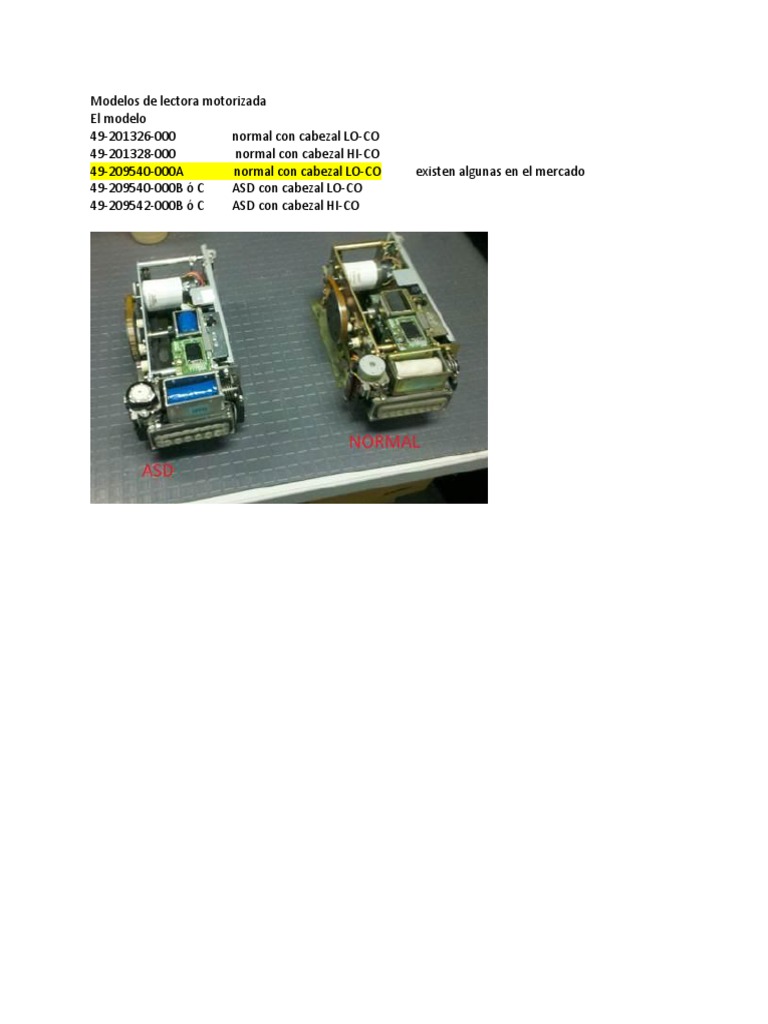 Modelos de Lectora Motorizada | PDF