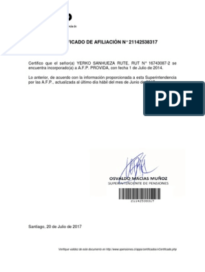 Modelo Certificado Afiliacion | PDF