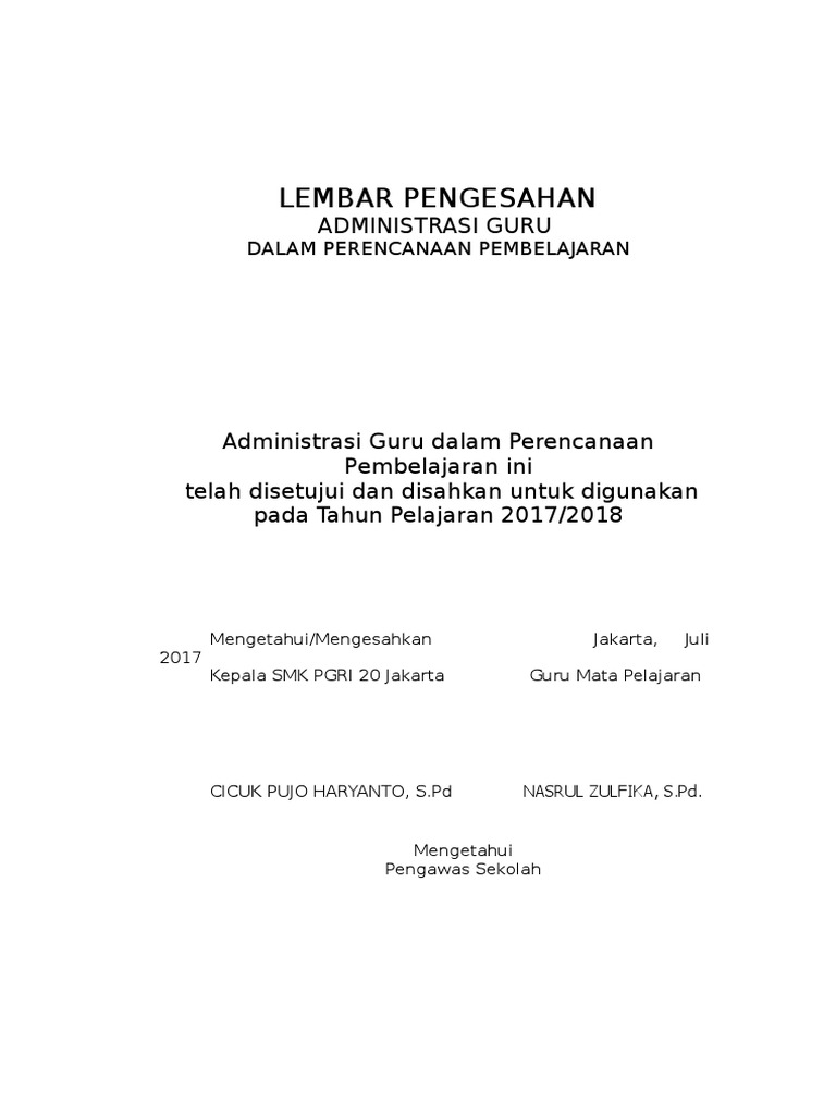 Contoh Gambar Surat Pengesahan Pengawas Daria