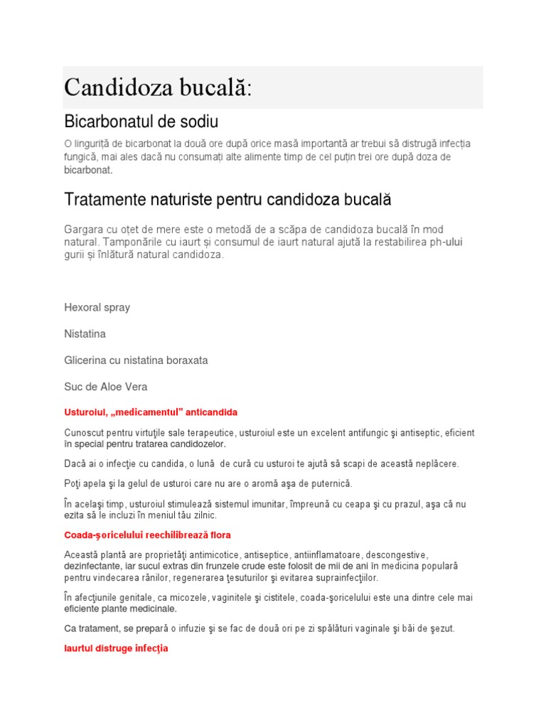 Tratament Naturist Pentru Candida Albicans Bucala