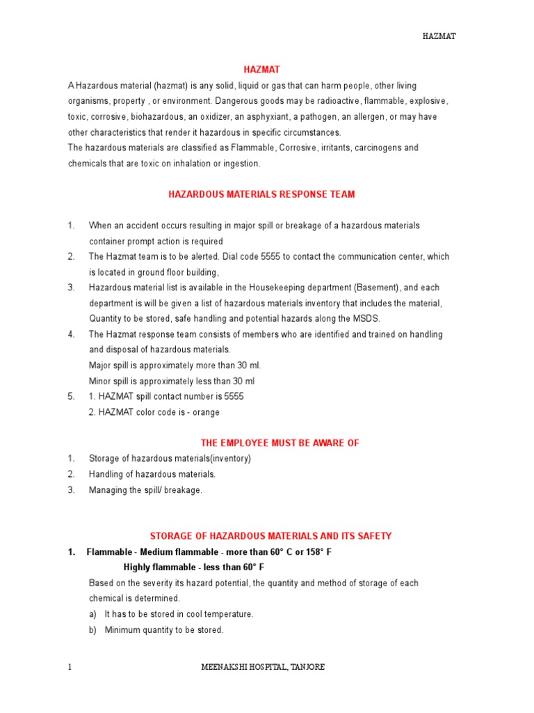 Hazmat Pdf Dangerous Goods Chemistry