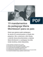 19 Mandamentos Maria Montessori