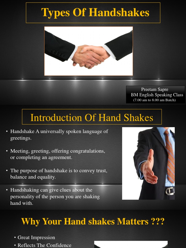 Types of Handshakes | PDF | Career & Growth | Self-Improvement