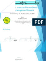 Pemeriksaan Pendengaran Dewasa