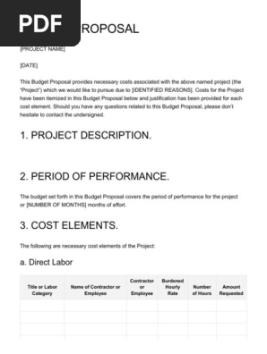 Budget Proposal