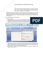 Header and Footer Pada Microsoft Word