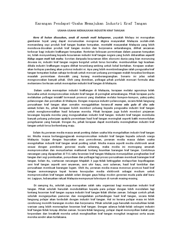 Karangan Kraf Tangan Pdf