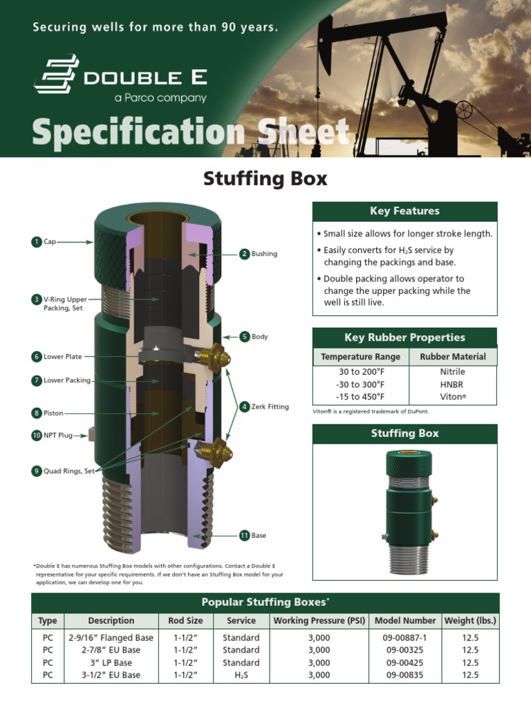 Spec Sheet Stuffing Box Rev 03 2016 PDF | PDF | Mechanical Engineering ...