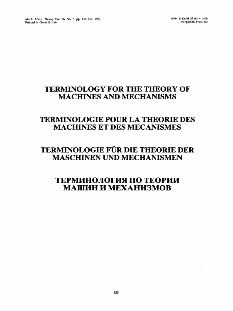 Terminologie des machines et mécanismes | PDF | Biens manufacturés ...