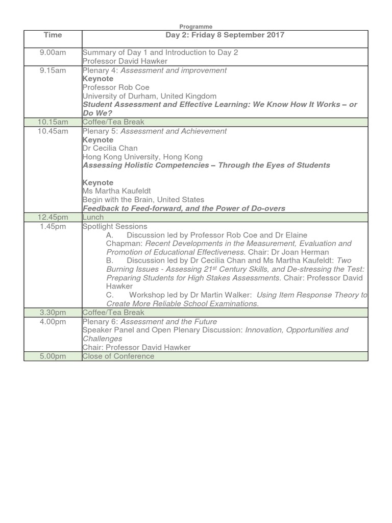 Programme Day 2 | PDF