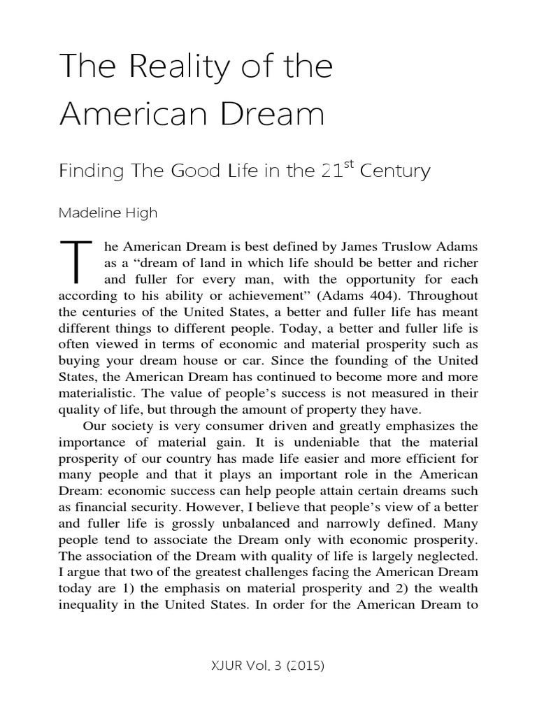 Rethinking the American Dream: Wealth Inequality | PDF | American Dream ...