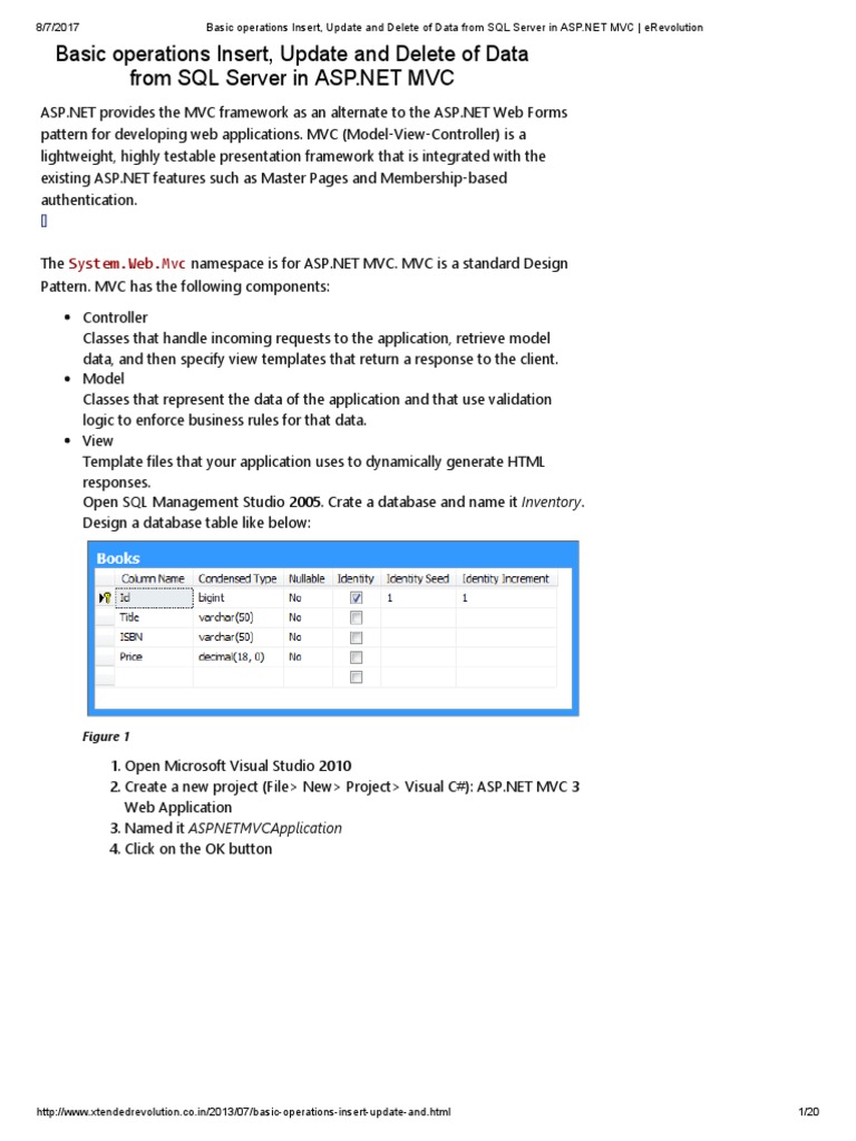 Basic Operations Insert, Update and Delete of Data From SQL Server in ...