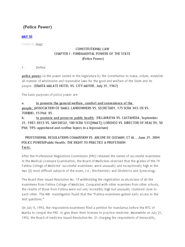 Police Power Eminent Domain Property