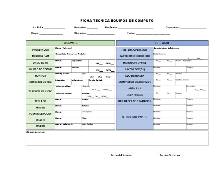Ficha Tecnica PC Escritorio | PDF | Hardware de la computadora ...