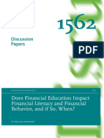 Does Financial Education Impact Financial Behavior, And if So, When - Kaiser and Menkhoff (2016)