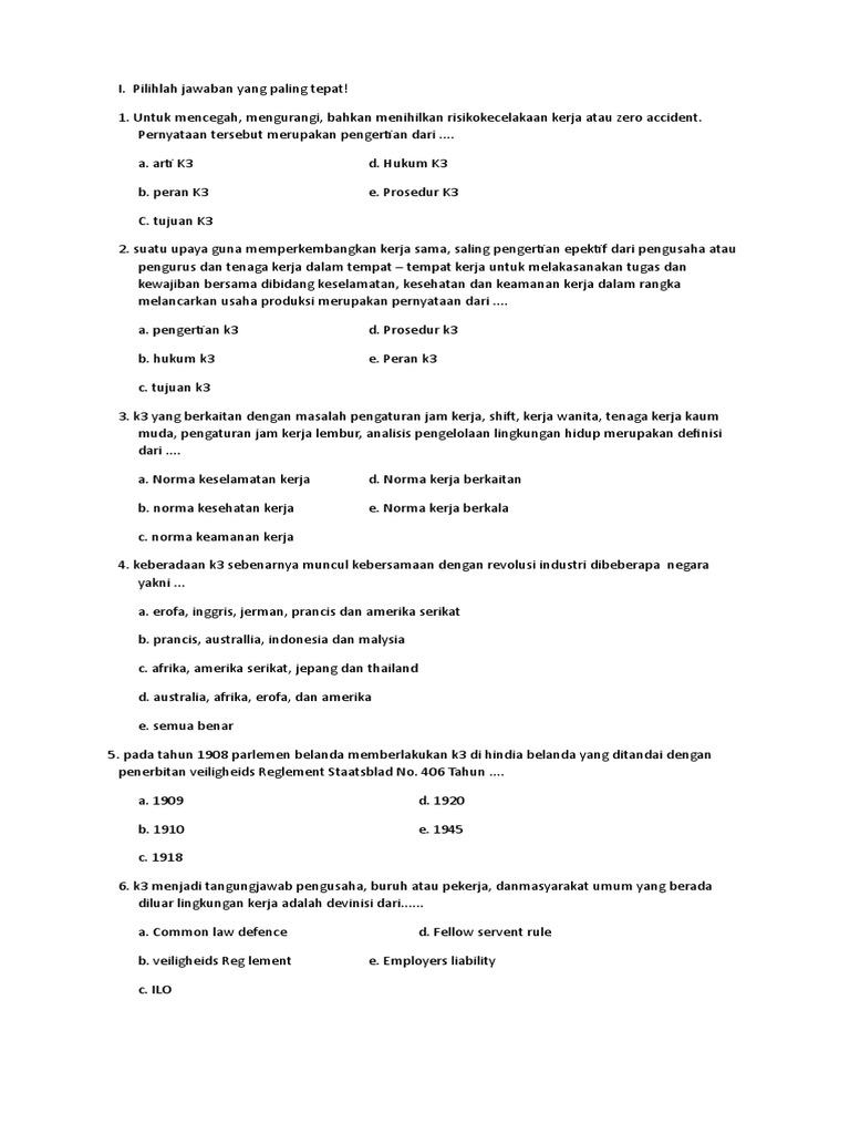 Soal K3lh Pdf