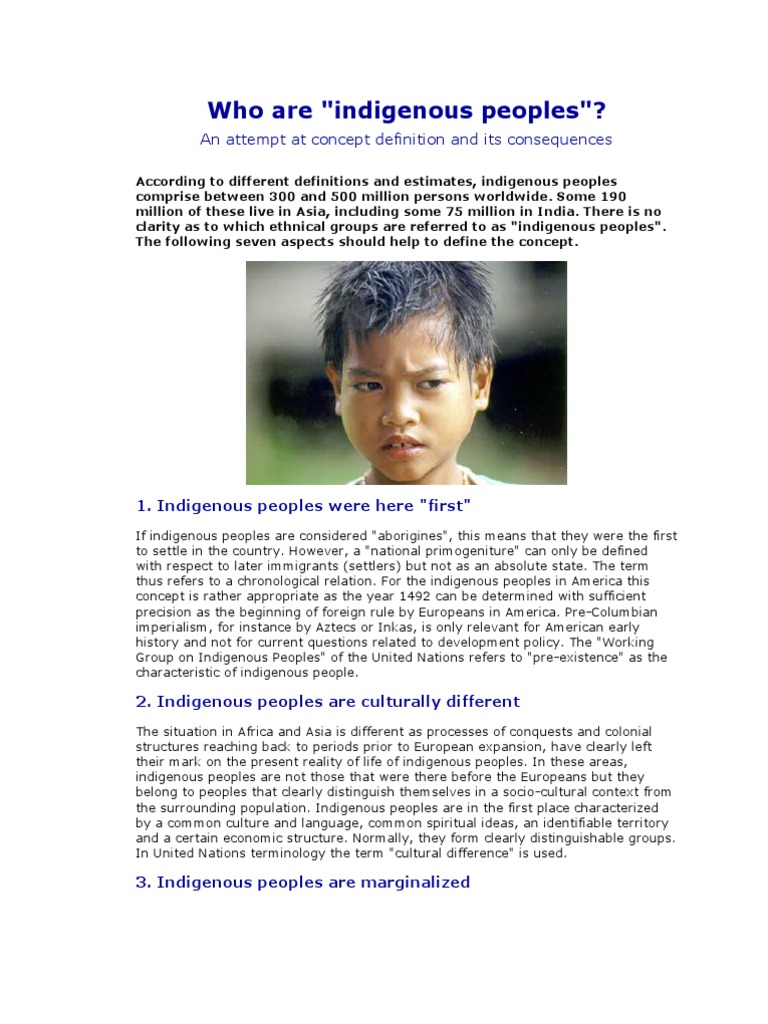 Defining Indigenous Peoples and Their Rights | PDF | Indigenous Peoples