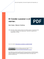 Del Solar, Maria Cristina (2010) - El Conde Lucanor o El Arte de Narrar