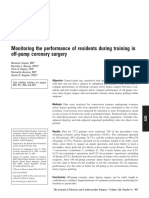 Monitoring The Performance of Residents During Training in Off-Pump Coronary Surgery