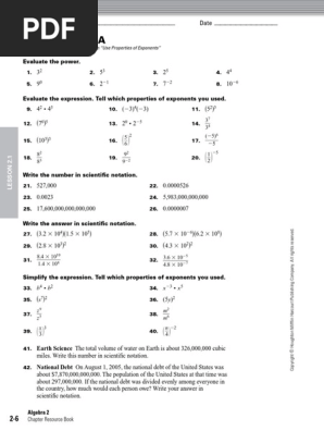2 1 Practice A Pdf Exponentiation Fraction Mathematics