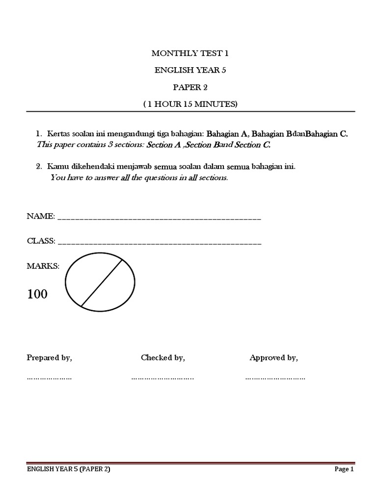 Soalan Bahasa Inggeris Tahun 5 Ujian 1 Bulan Mac 2017.docx