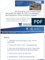 Fundação de Uma Grua Com Capacidade de Carga de 2500t No Cais 2 Do Estaleiro Da Paenal em Porto Amboim, Angola