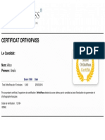 Certificat OrthoPass PDF