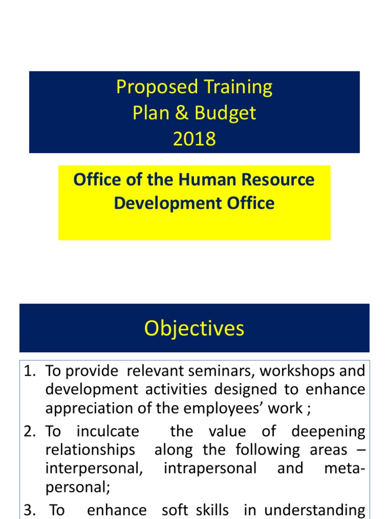 2018 Training Plan & Budget Overview | PDF | Psychology | Behavioural ...