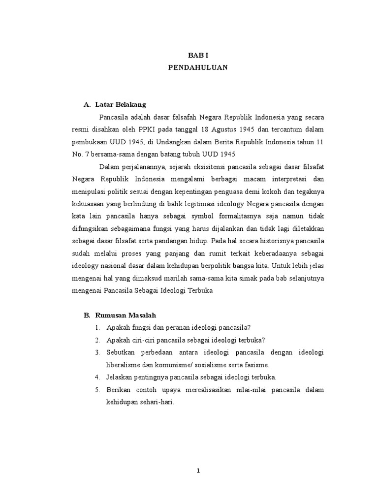 Makalah Pancasila Sebagai Ideologi Terbuka