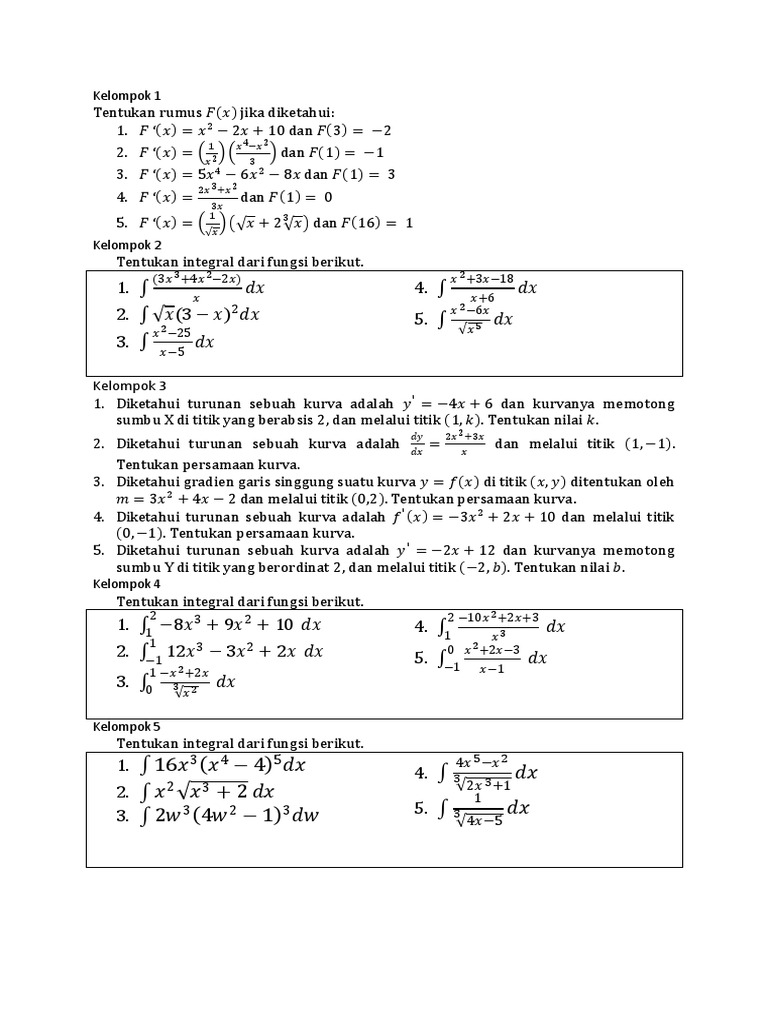 Latihan Soal Integral Pdf