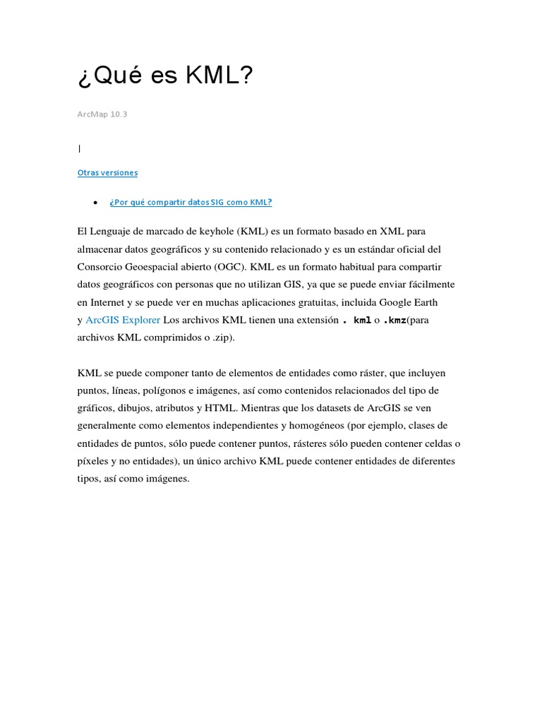 Qué Es y Cómo Se Usa Un Archivo KML | PDF | Sistema de información ...