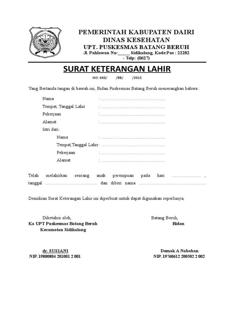 Surat Keterangan Lahir Pdf
