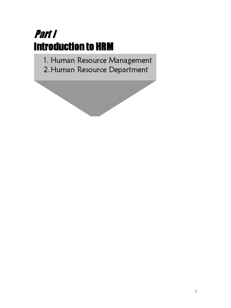 Introduction to Human Resource Management | PDF | Human Resource ...