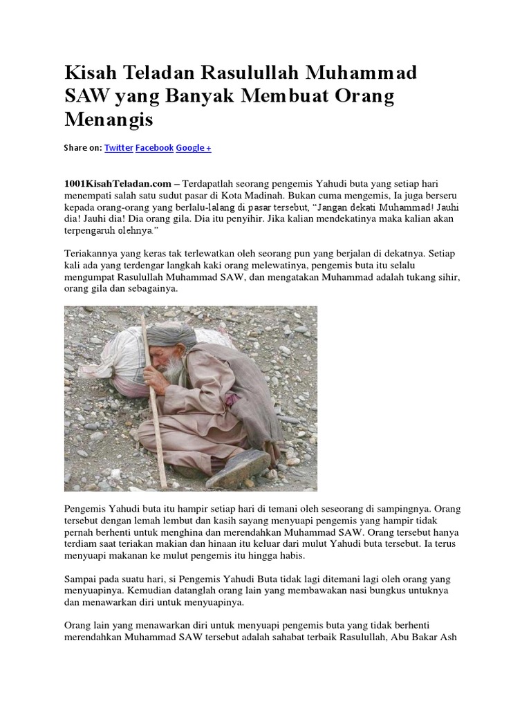 Kisah Teladan Rasulullah Muhammad Saw Yang Banyak Membuat Orang Menangis Pdf