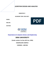 15Cs204J - Algorithm Design and Analysis: SRM University